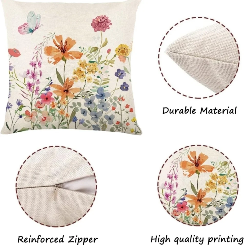 Spring Decorations for Home - Spring Pillow Covers 18x18, Outdoor Pillow Covers